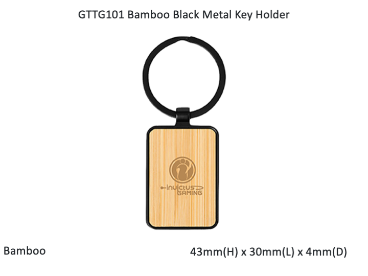 Bamboo Black Metal Key Holder