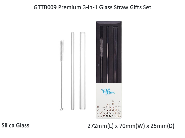 Premium 3-in-1 Glass Straw Gifts Set