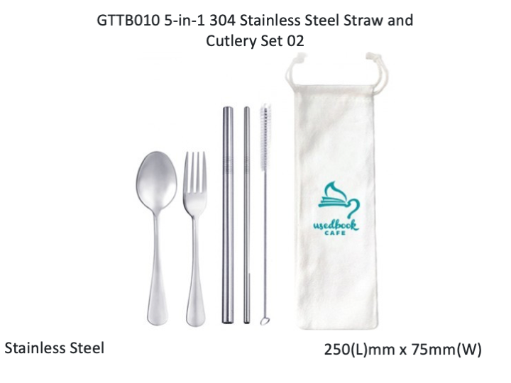 5-in-1 304 Stainless Steel Straw and Cutlery Set 02