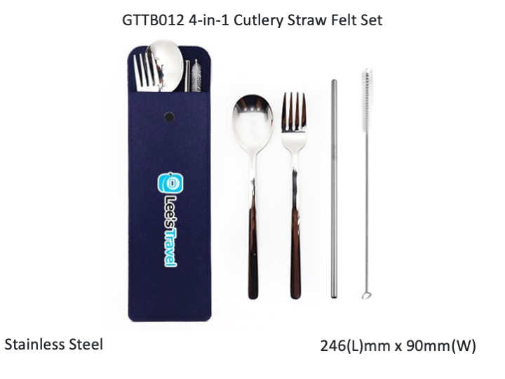 4-in-1 Cutlery Straw Felt Set