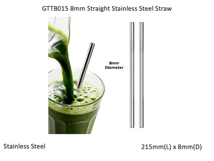 8mm Straight Stainless Steel Straw