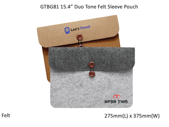 15.4” Duo Tone Felt Sleeve Pouch