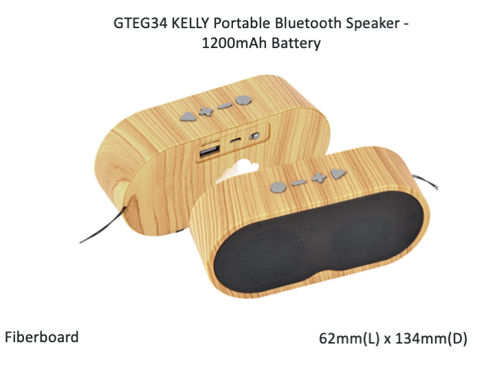 KELLY Portable Bluetooth Speaker - 1200mAh Battery