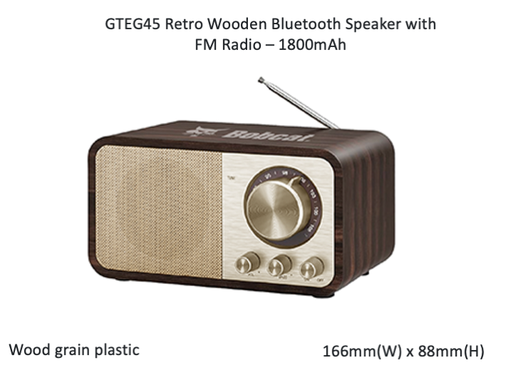 Retro Wooden Bluetooth Speaker with FM Radio – 1800mAh